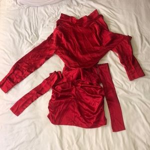 Plt ruched dress waist ties buttons and zipper